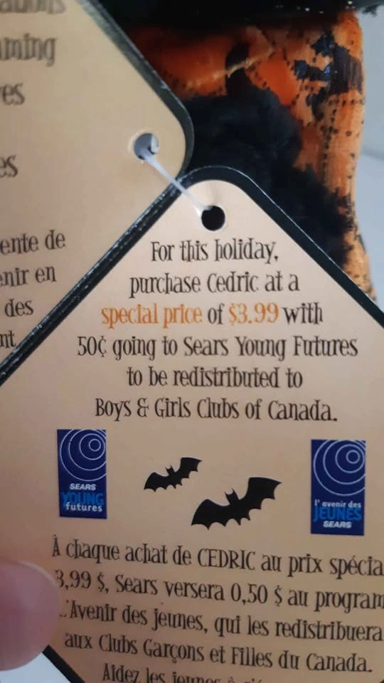 Vintage Sears Cedric the Bat Halloween Plush 1984 - photo 5