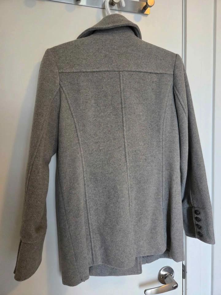 Classic Grey Double-Breasted Peacoat - photo 4