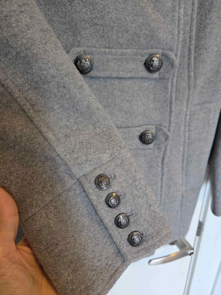 Classic Grey Double-Breasted Peacoat - photo 5