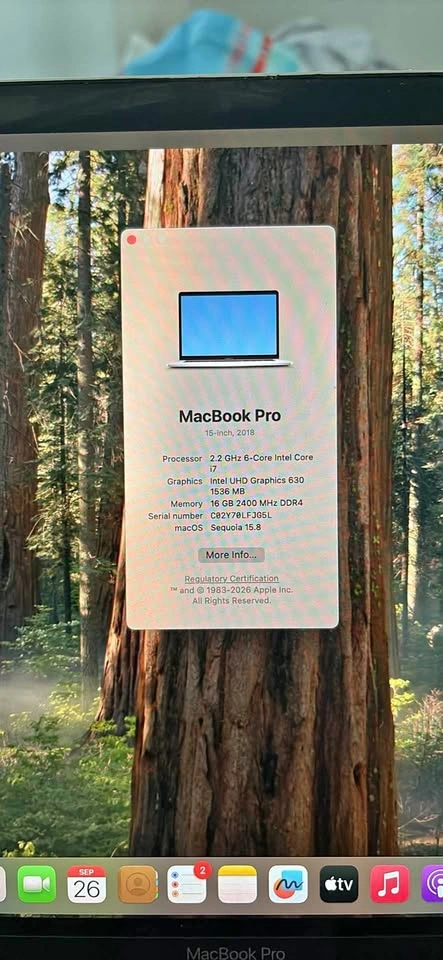 Apple MacBook Pro 15-inch 2018 i7 16GB RAM