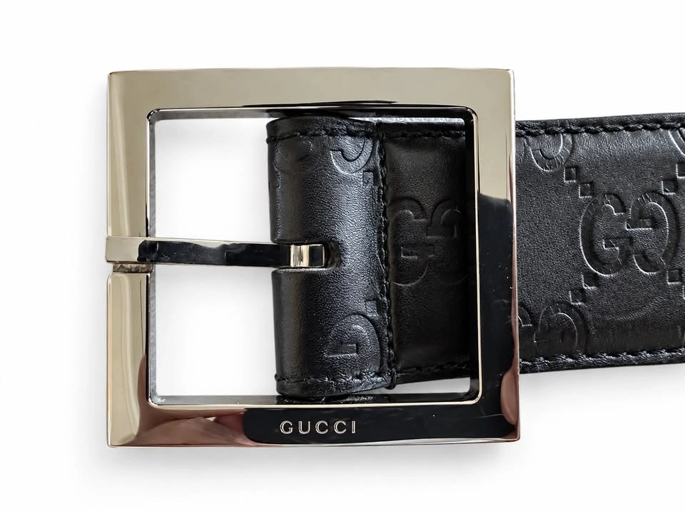 Gucci & Hugo Boss Men’s Black Leather Belts – 2 Belt Bundle - photo 2