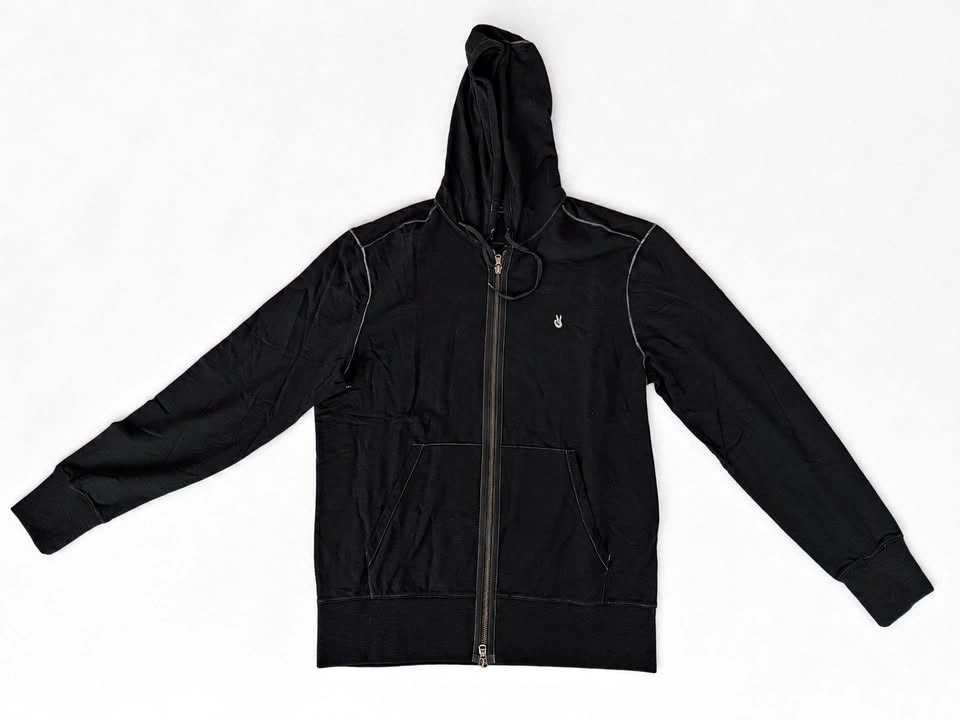 John Varvatos Star USA Peace Sign Zip Hoodie Men's L NWT Black