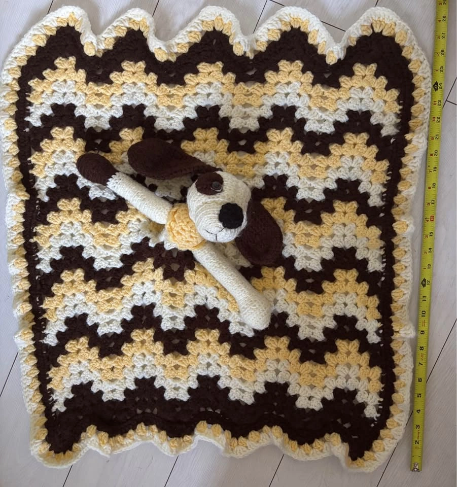 Free Bonus Item - Vintage Crochet Puppy Dog Lovey Blanket - photo 3