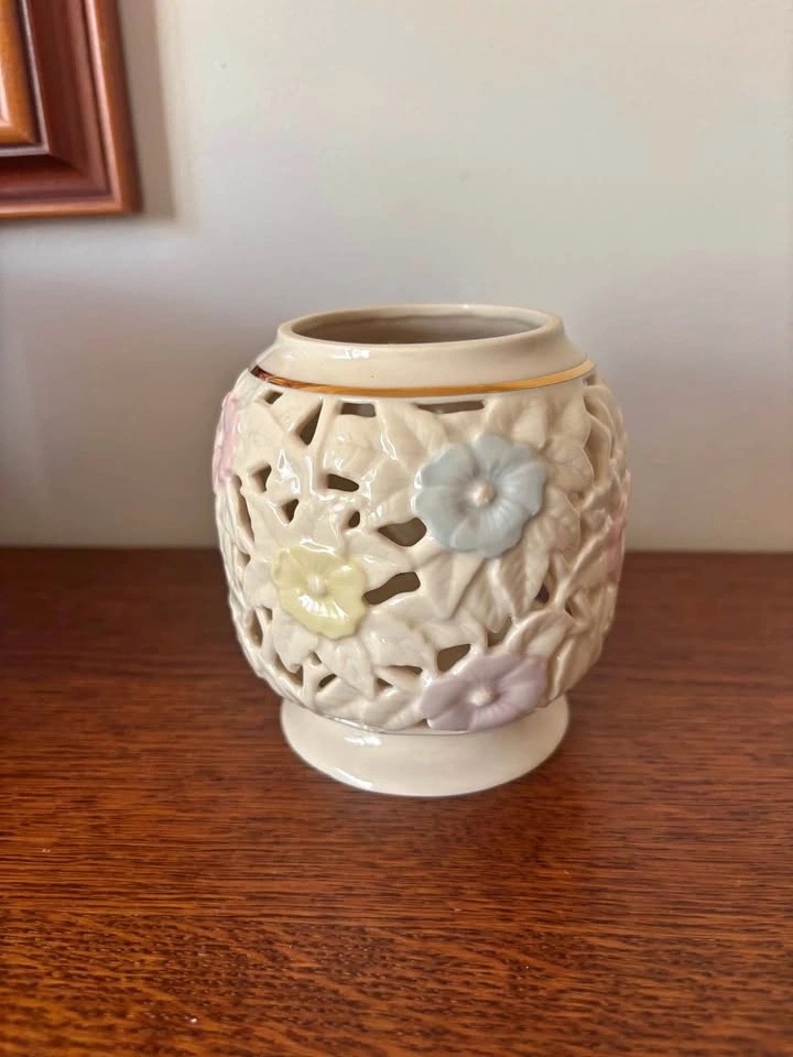 Vintage PartyLite Spring Blossom Porcelain Tealight Holder New I
