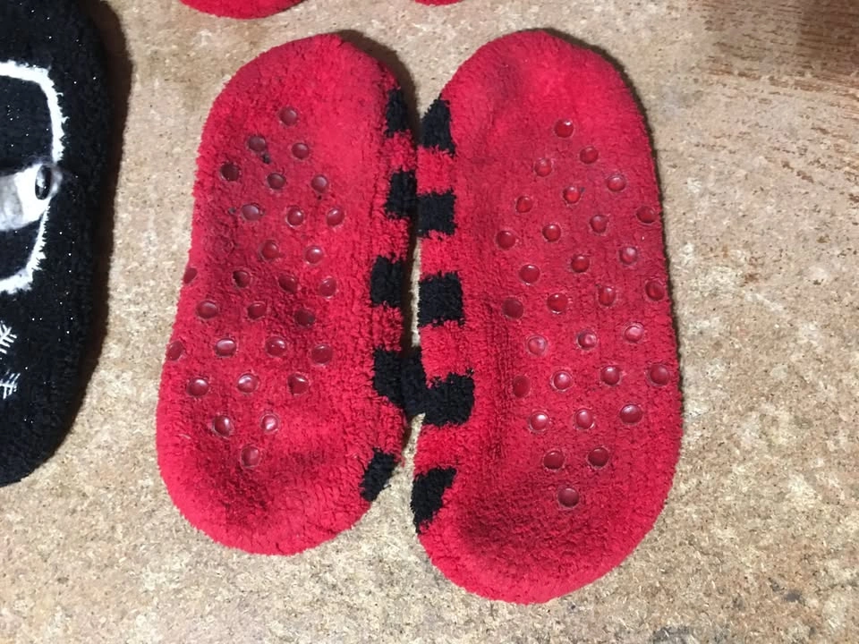 THREE PAIRS OF FUZZY SLIPPER SOCKS CHRISTMAS OWL SNOWFLAKE LADYB - photo 3