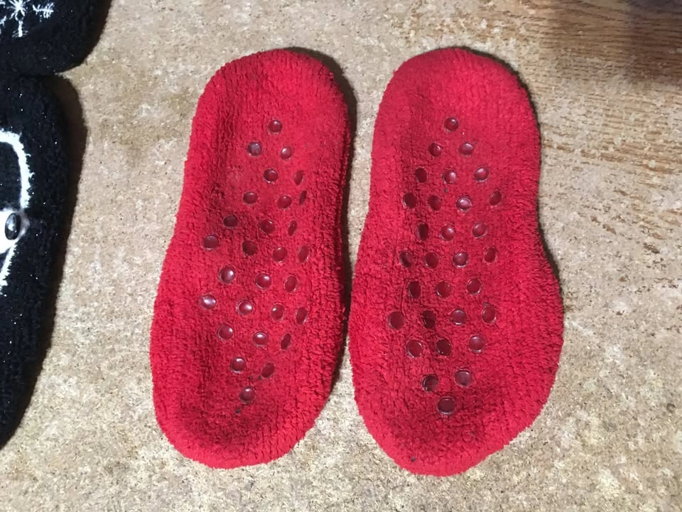 THREE PAIRS OF FUZZY SLIPPER SOCKS CHRISTMAS OWL SNOWFLAKE LADYB - photo 5