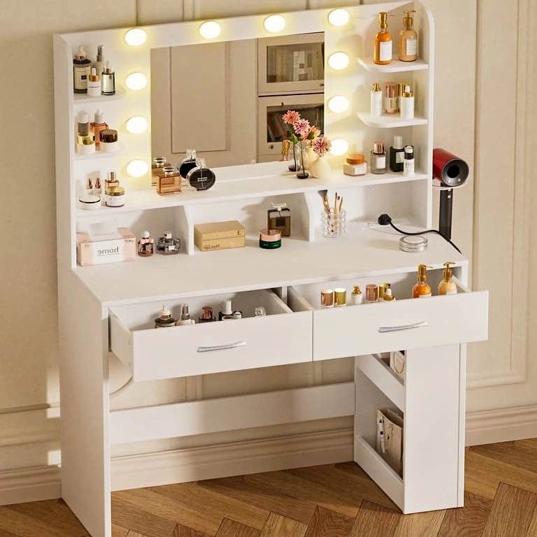 Brand New in Box – White Makeup Vanity Desk with LED Mirror