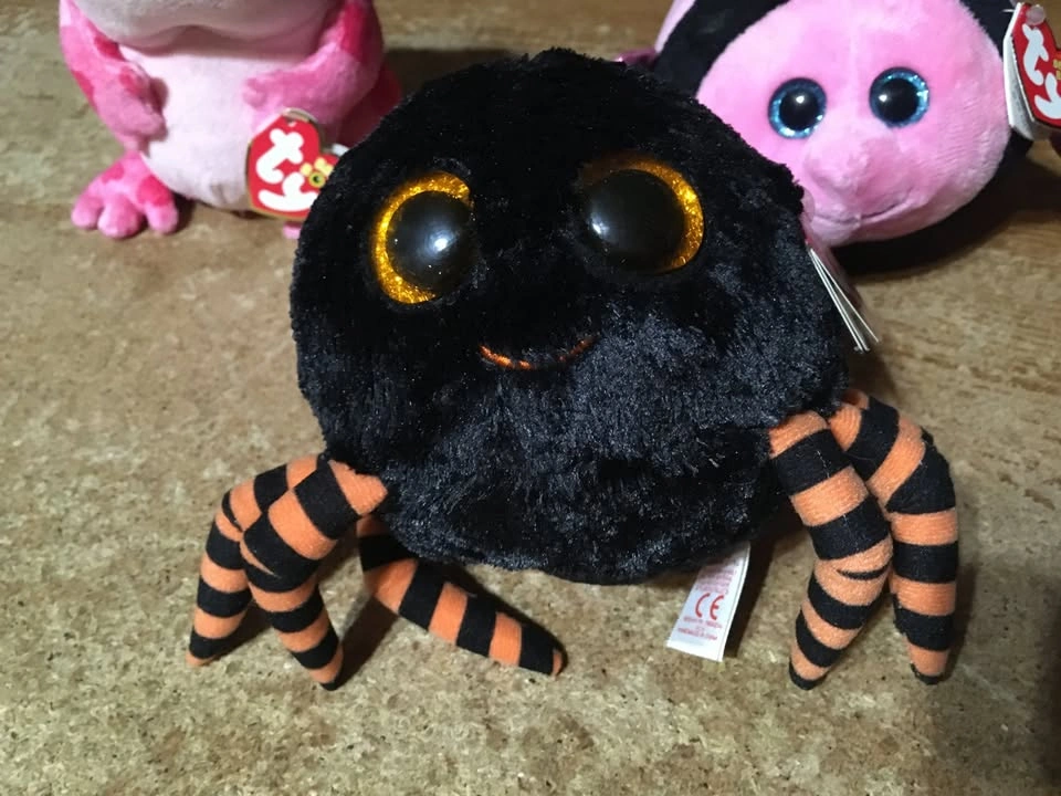 LOT OF 3 BEANIE BOOS BALLZ CRAWLY SPIDER GILLY FISH SMITTEN FROG - photo 2