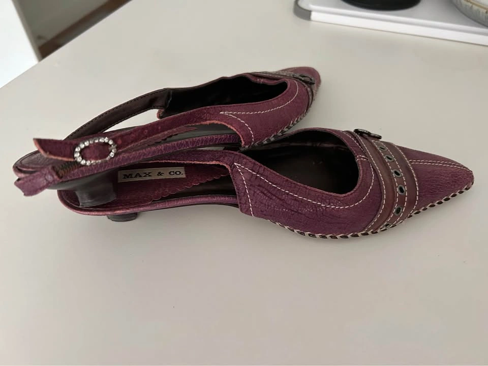 MAX & CO. Pointed-Toe Slingback Kitten Heels - photo 2