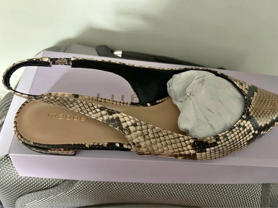 Madden Girl Delaneyy Snakeskin Slingback Flats