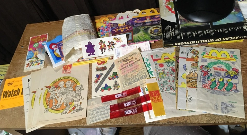 McDonalds Lot Iron On Patch Big Mac Happy Meal Boxes & Bags