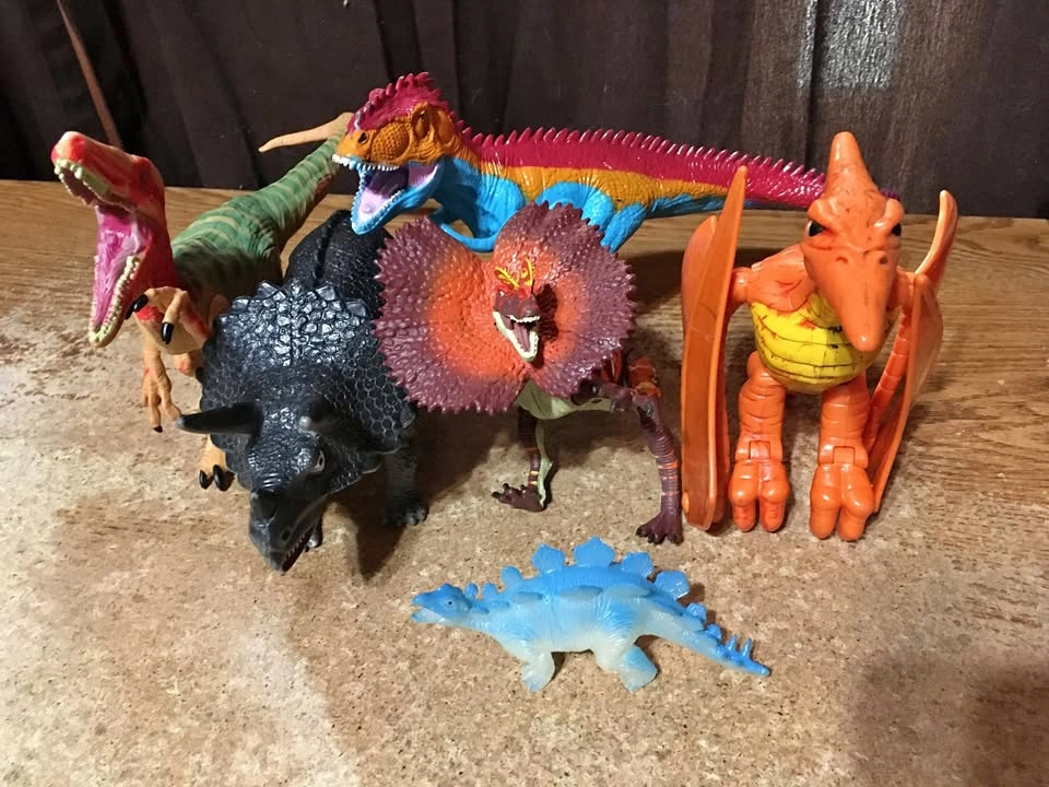 Lot of 6 Dinosaur Figures: Jurassic World, Fisher Price, More