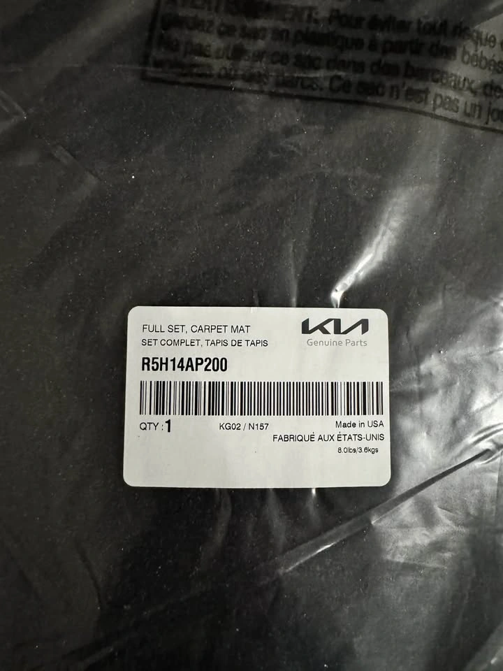 Kia Sorento 2026 Carpet Mat Full set OEM