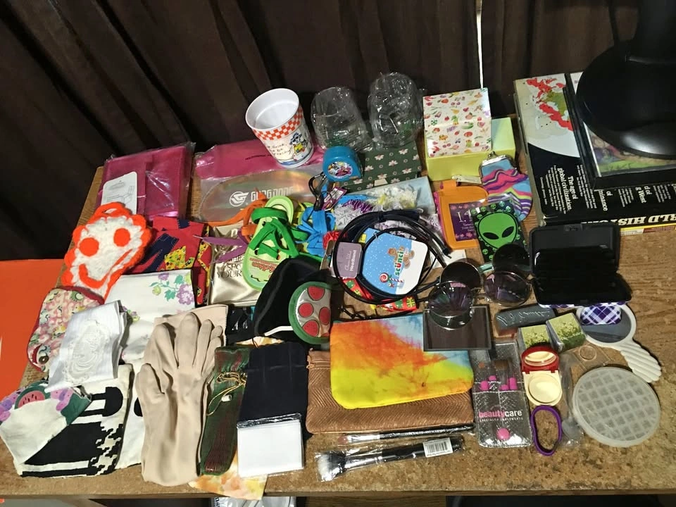Vintage & New Lot of Ipsy Bags, Accessories, and Avon Items