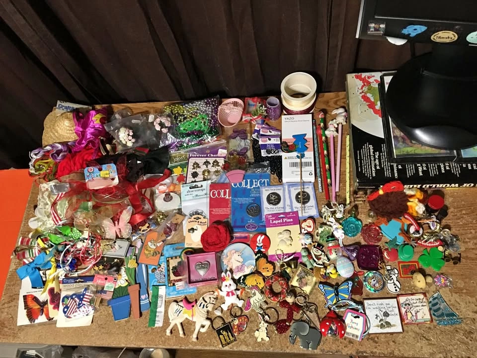 Lot of Pins, Buttons, Keychains, Magnets, Tokens, and Crafts