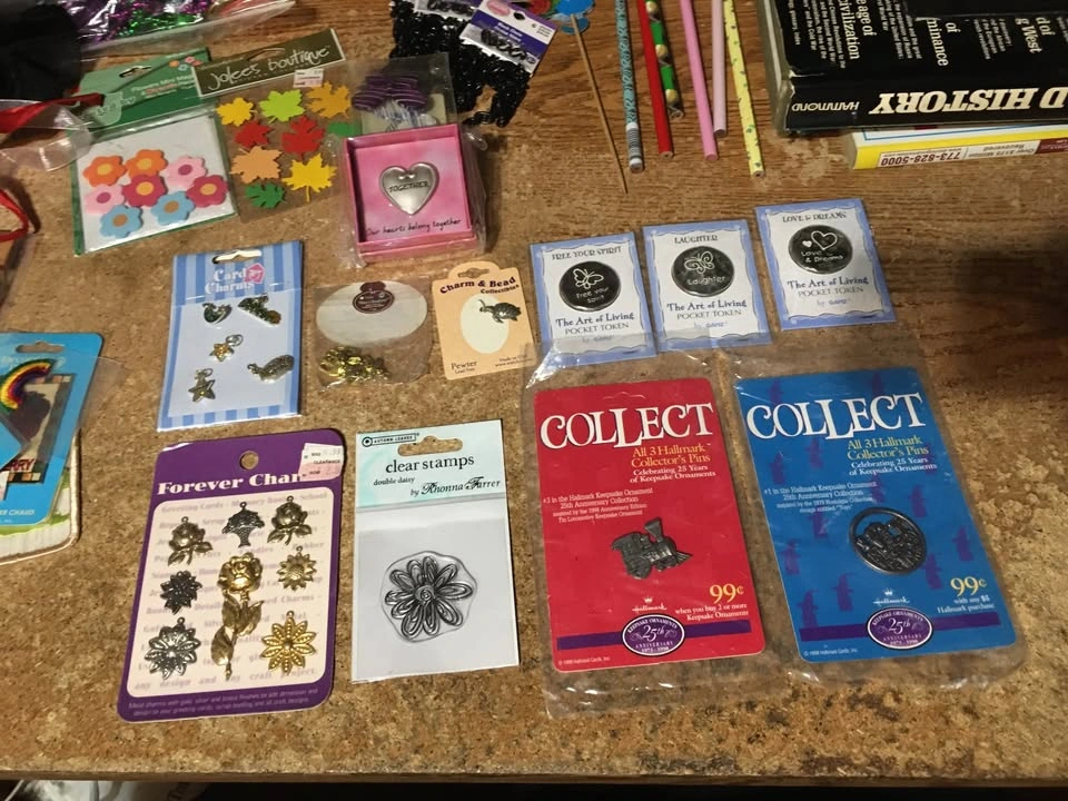 Lot of Pins, Buttons, Keychains, Magnets, Tokens, and Crafts - photo 5