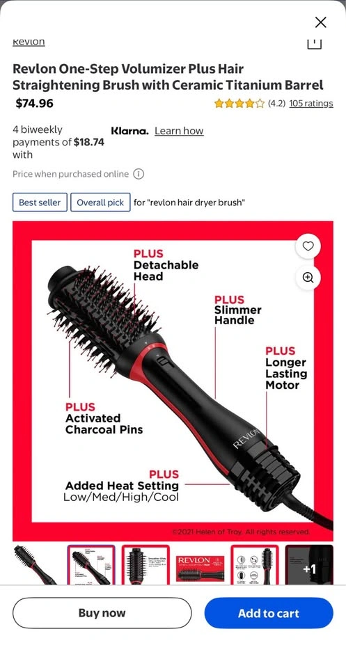 Revlon One-Step Volumizer Plus Hair Dryer Brush and Bed Head Cur - photo 2
