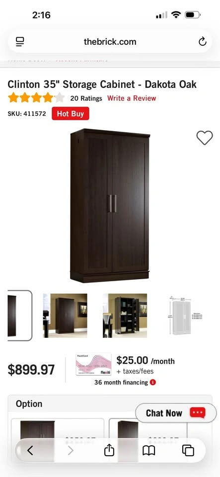 35" Pantry or Storage Cabinet - Dakota Oak