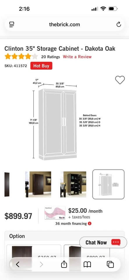 35" Pantry or Storage Cabinet - Dakota Oak - photo 2