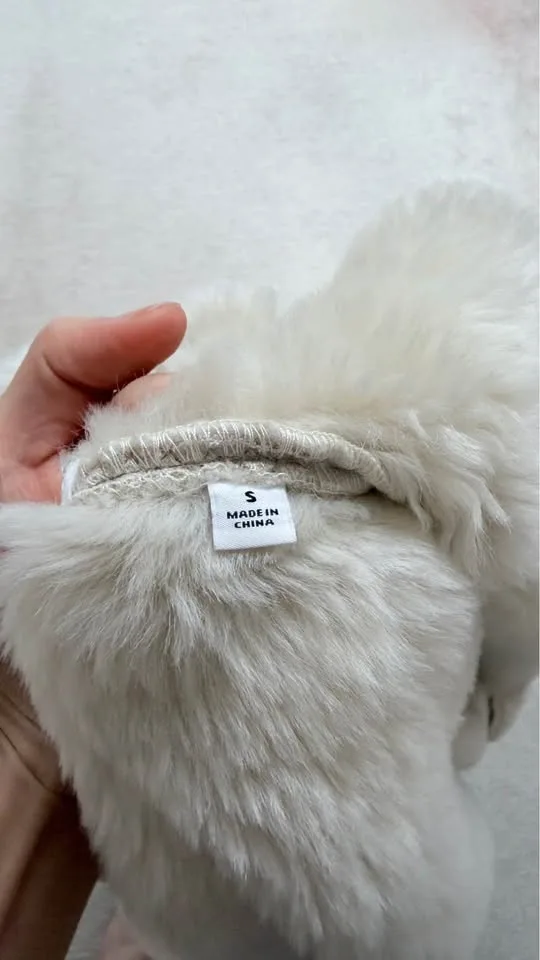 Uniqlo Cream Faux Shearling Hooded Coat - Size S - photo 4