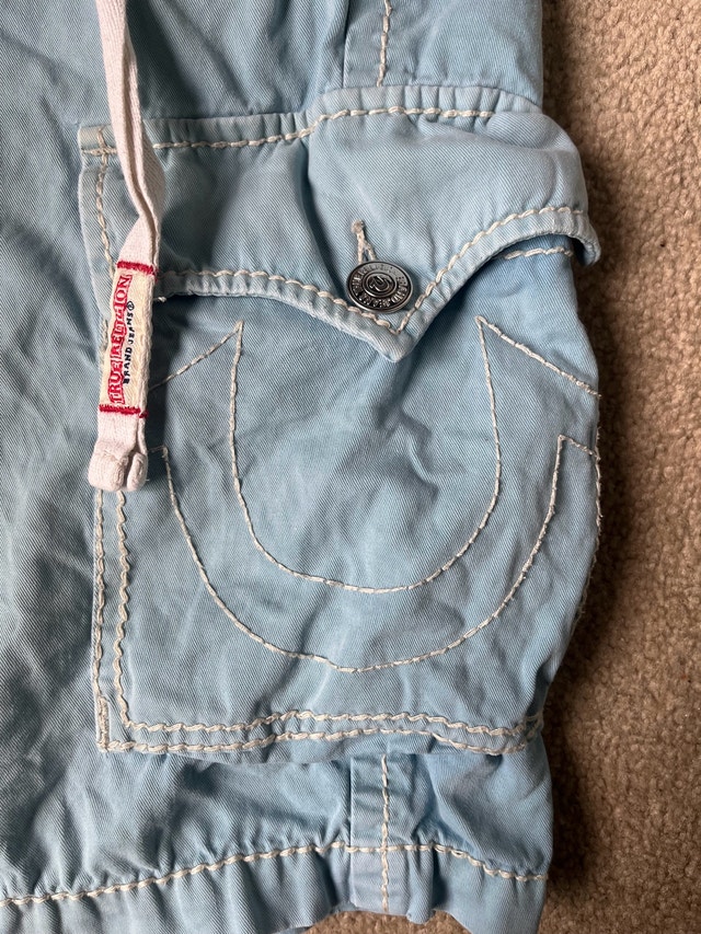 Y2K True Religion Baby Blue Denim Shorts - photo 2
