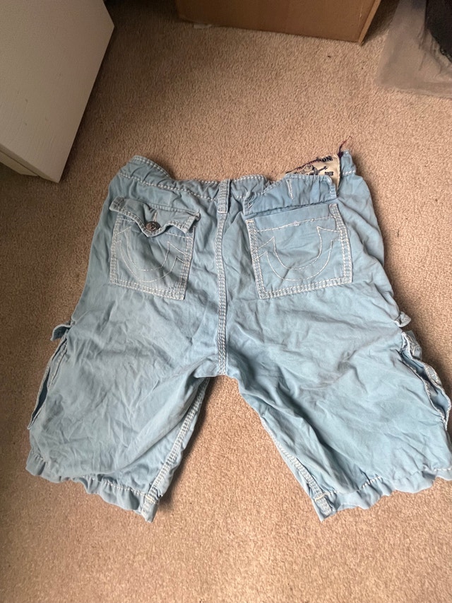 Y2K True Religion Baby Blue Denim Shorts - photo 4