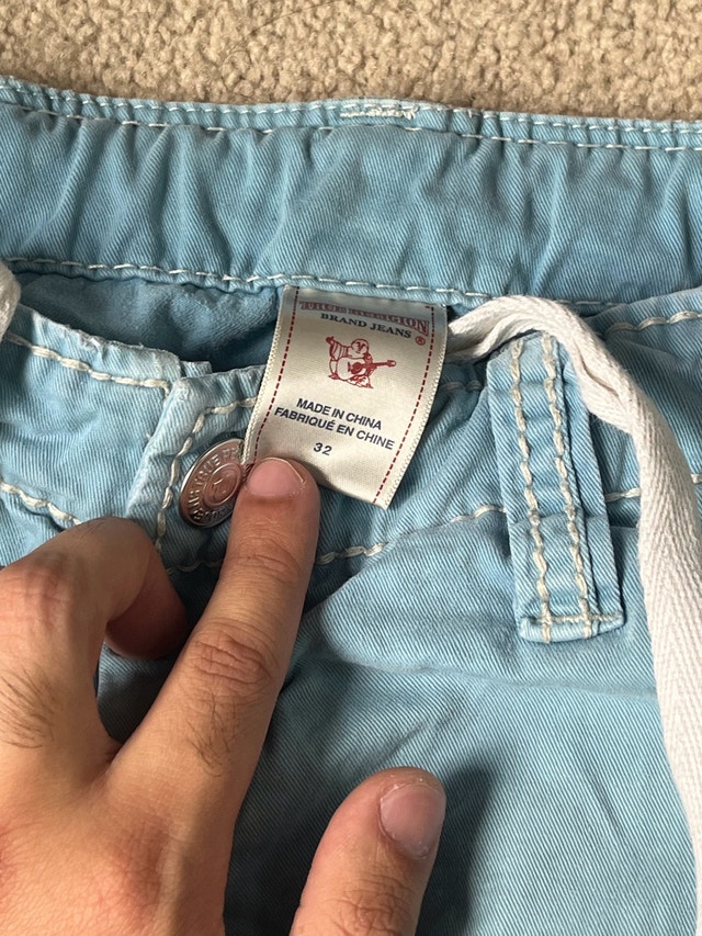 Y2K True Religion Baby Blue Denim Shorts - photo 5