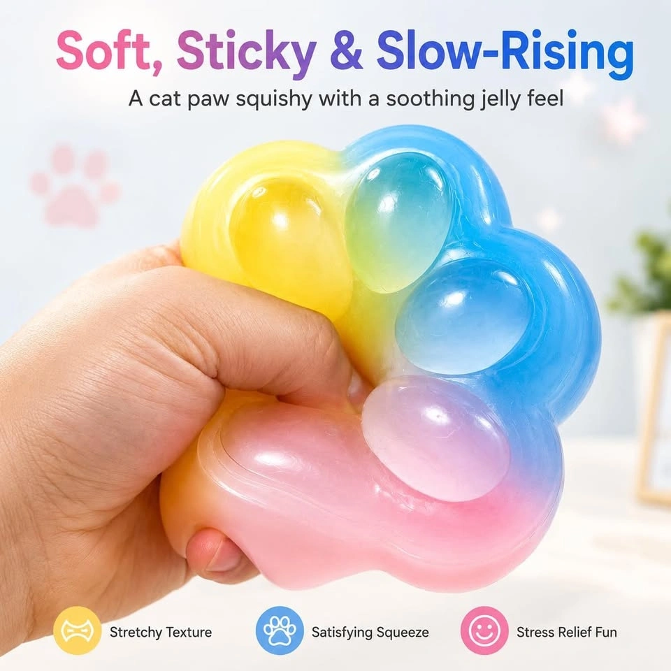 5-Inch Cat Paw Squishy - Soft Silicone Sensory Toy - photo 2