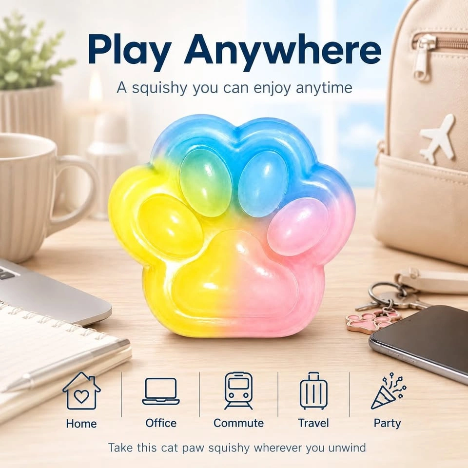 5-Inch Cat Paw Squishy - Soft Silicone Sensory Toy - photo 5