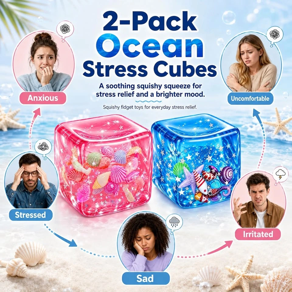 Ocean Squishy Cube with Seashells - photo 5