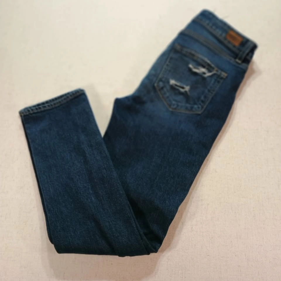 Paige Blue Distressed Skinny Jeans Size 27