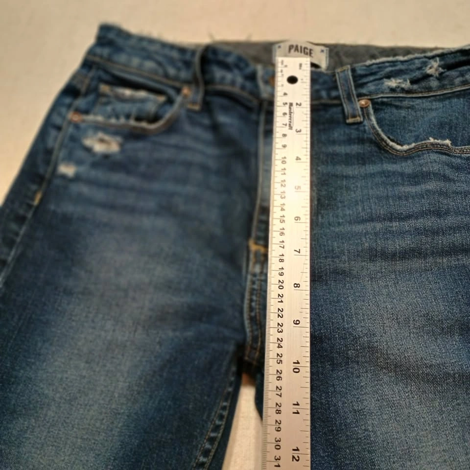 Paige Blue Distressed Skinny Jeans Size 27 - photo 5