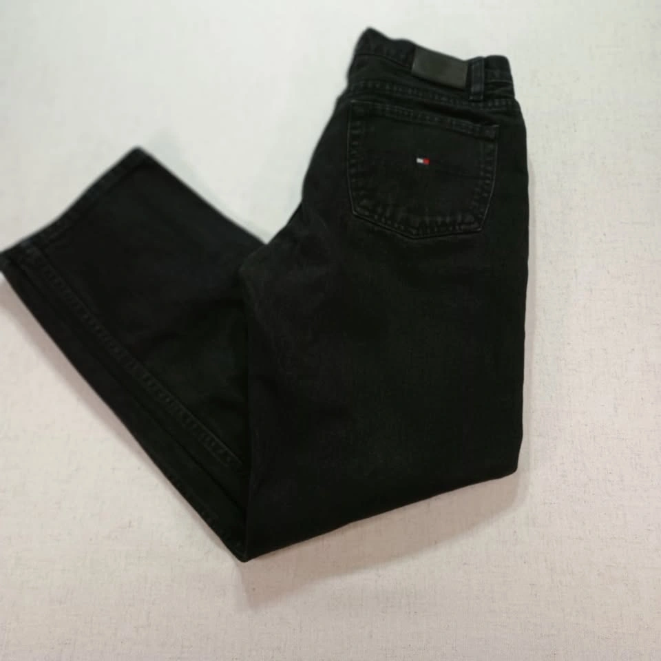 Tommy Hilfiger Black Denim Jeans Size 28 Straight Leg Mid Rise