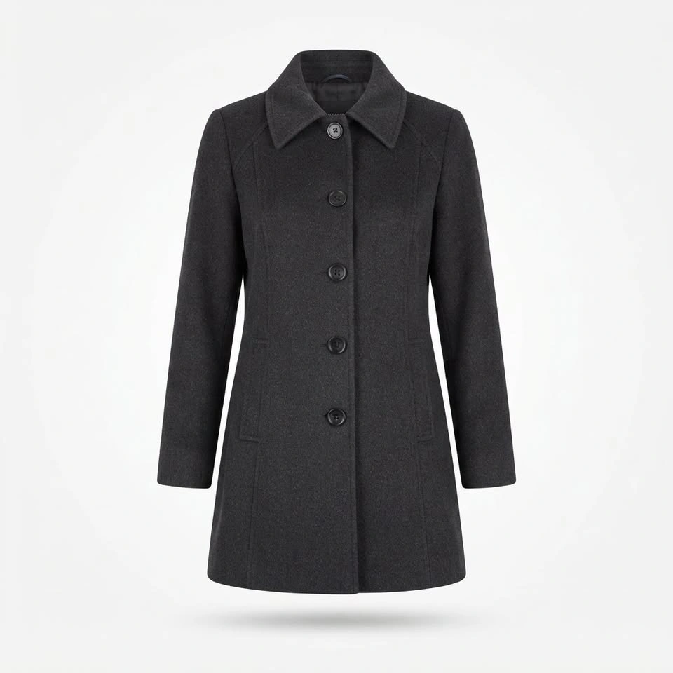 London Fog Charcoal Gray Wool Blend Trench Coat Jacket Size M