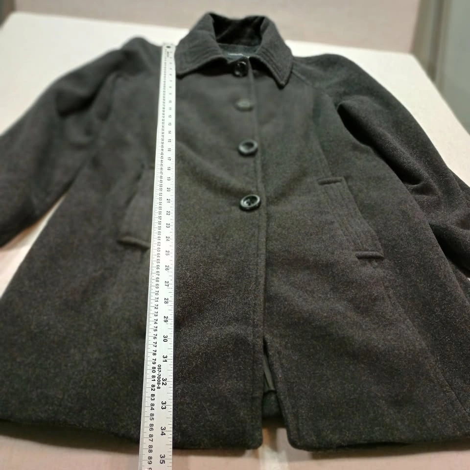 London Fog Charcoal Gray Wool Blend Trench Coat Jacket Size M - photo 5