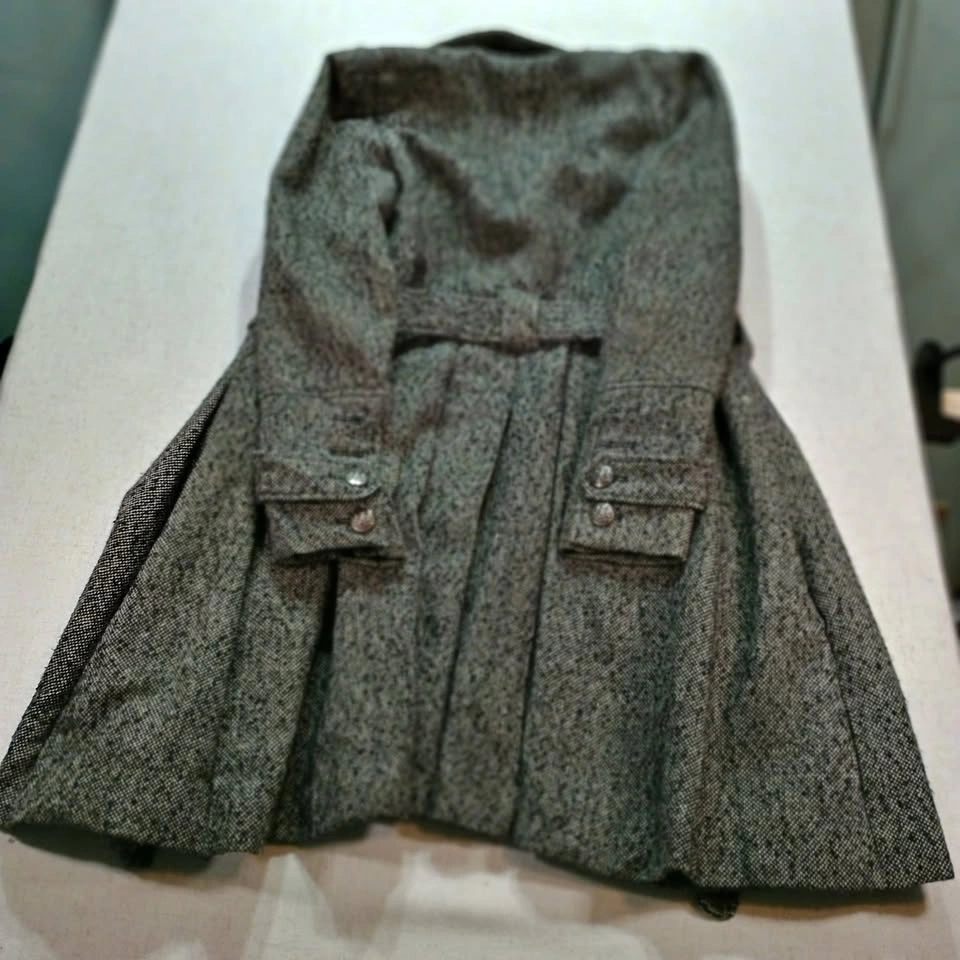 Vintage GUESS Los Angeles 1981 Grey Tweed Belted Wool Coat XSmal - photo 2