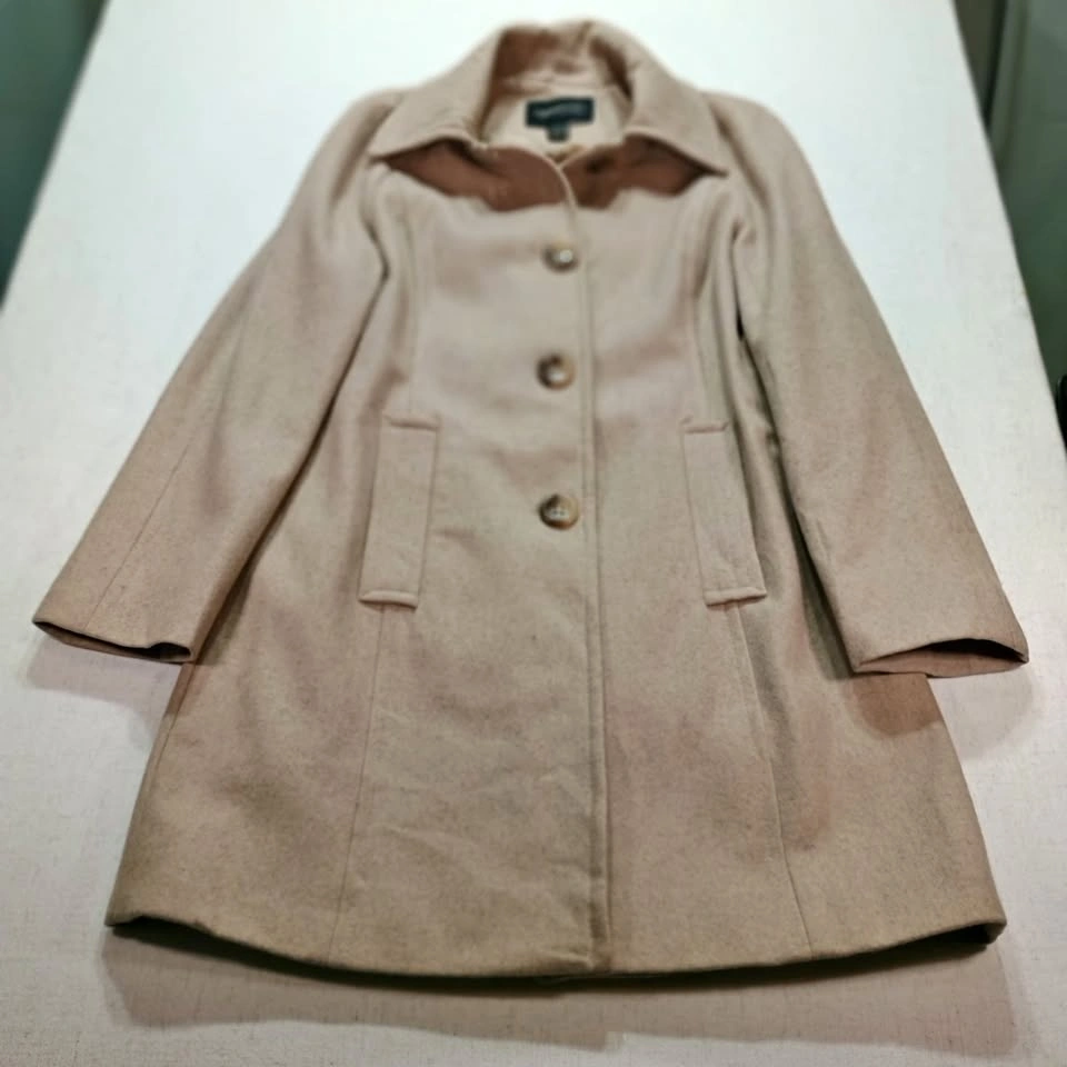 London Fog Camel Colour Wool Blend Coat, Size S - photo 2