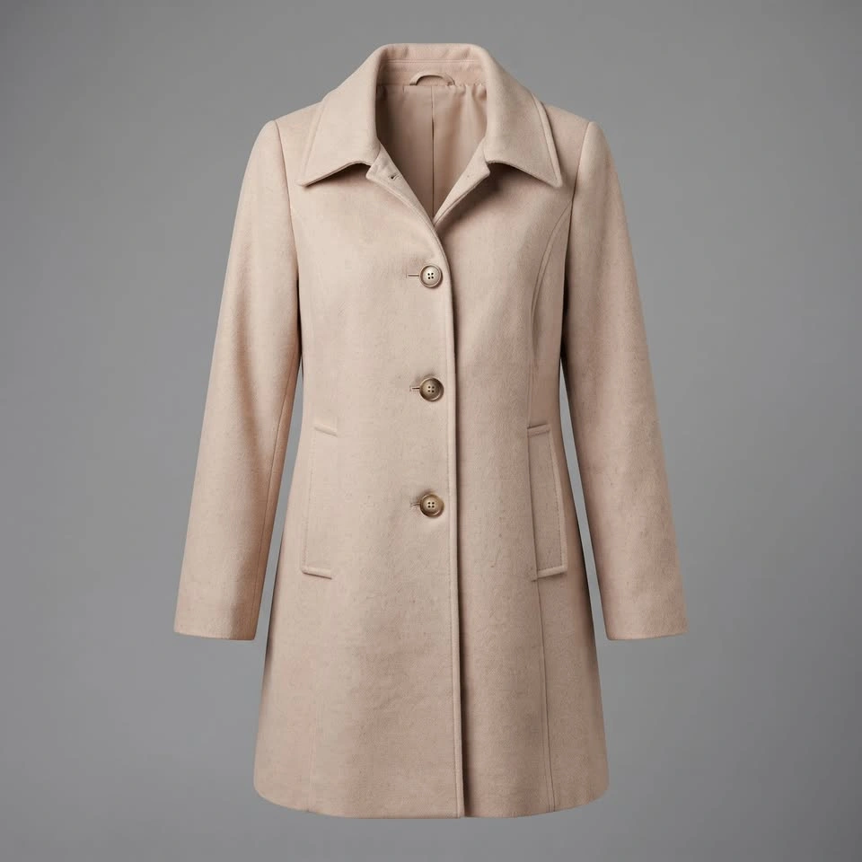 London Fog Camel Colour Wool Blend Coat, Size S