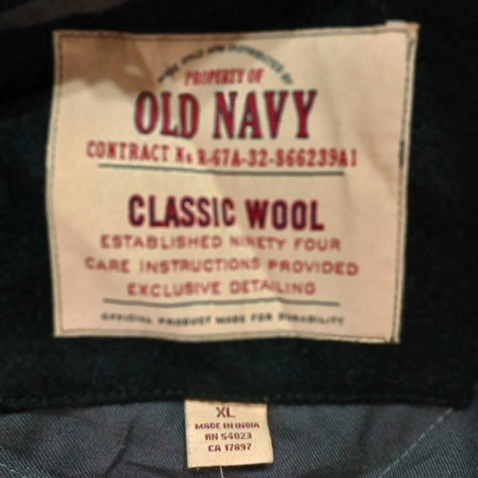 Old Navy Classic Wool Blend Zip Front Jacket Black Men's XL - photo 3
