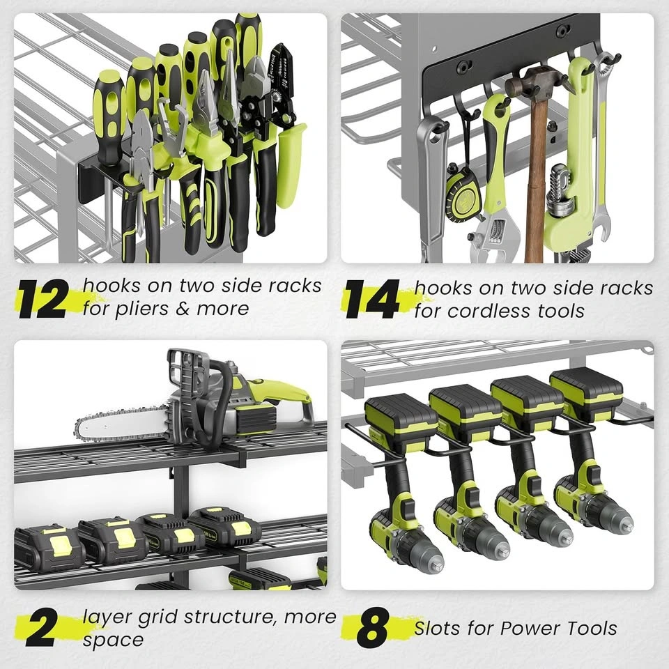 Garage Wall-Mounted Tool Rack with Built-in Power Strip - photo 5