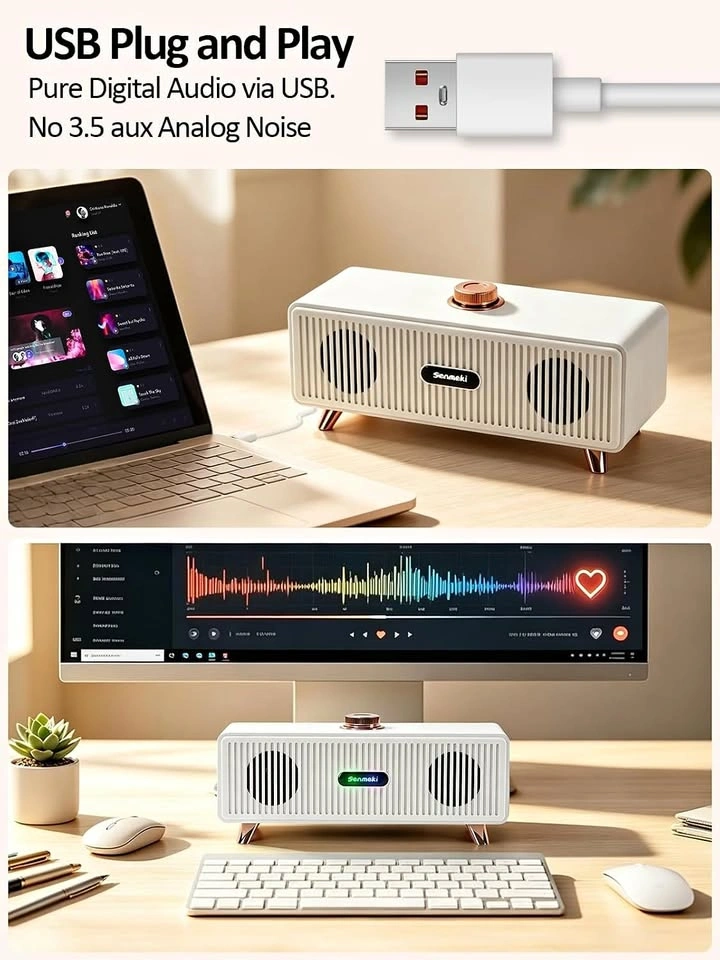 White USB PC Sound Bar