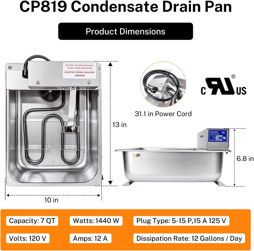 Commercial Condensate Evaporator Pan 120V 1440W