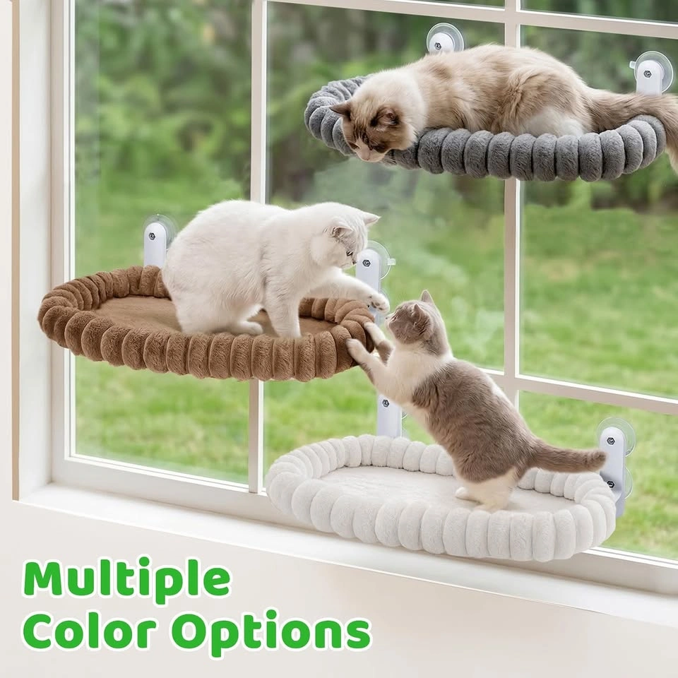 Lit de fenêtre suspendu pour chat en fausse fourrure et velours - photo 4