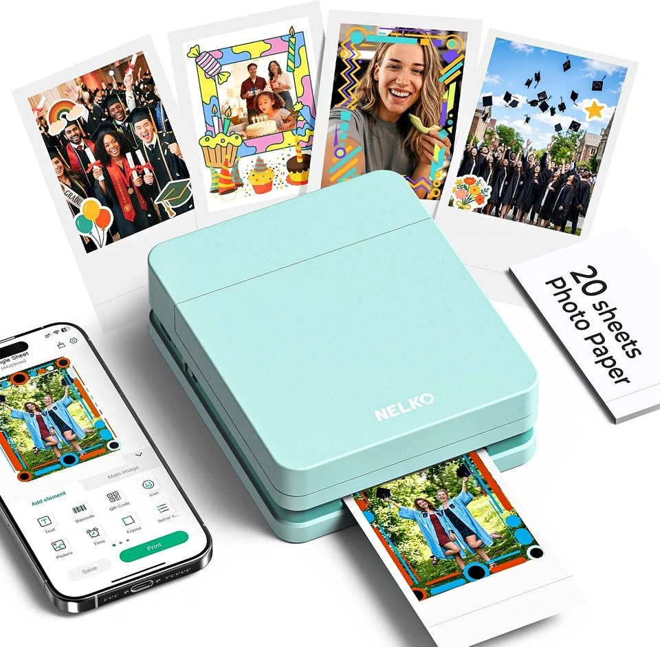 Mini imprimante photo sans fil Bluetooth 2x3