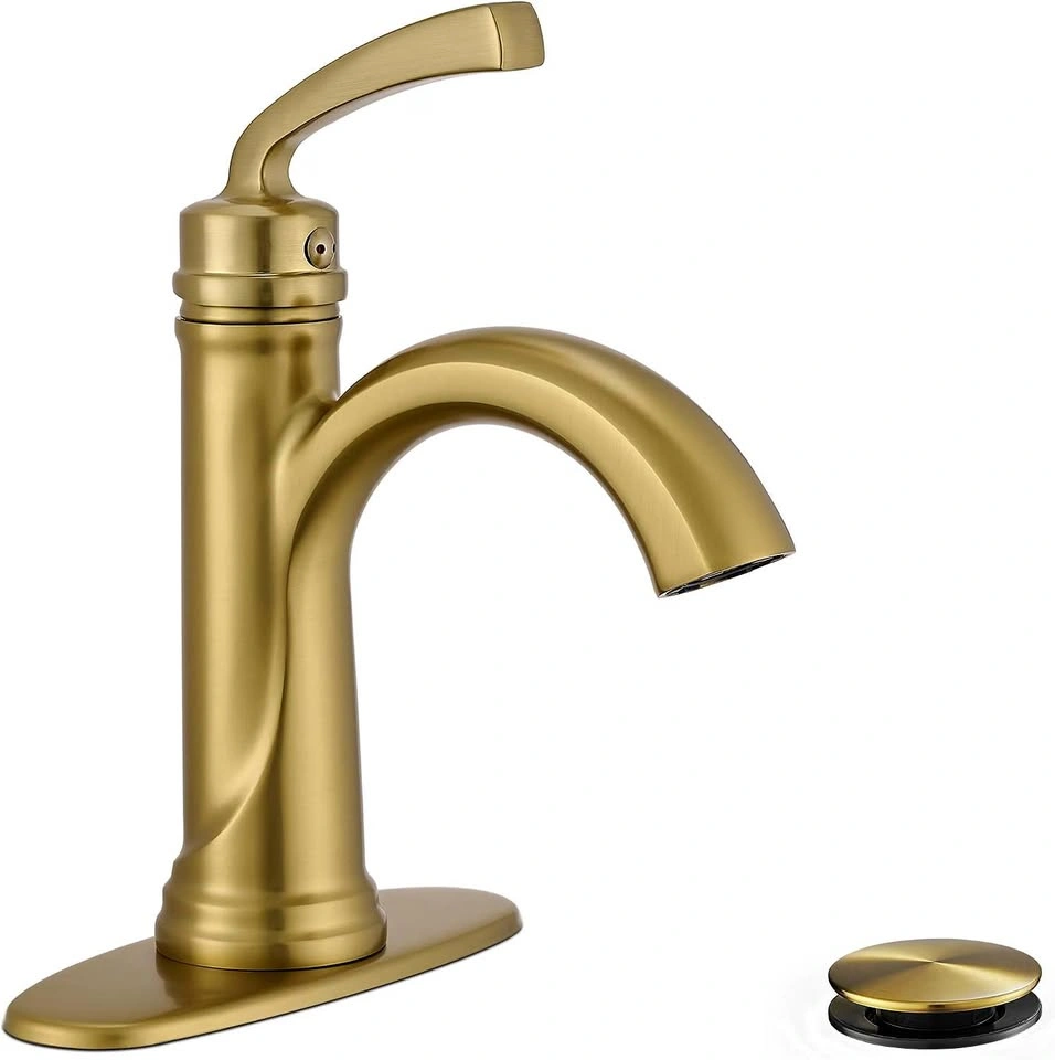 Robinetterie de salle de bain en laiton or brossé
