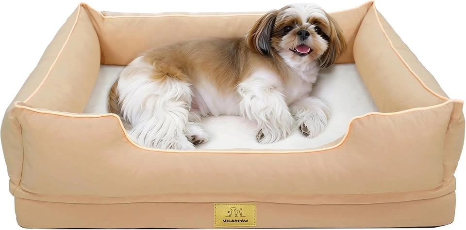 Lit orthopédique pour chien lavable beige 77x63 cm - photo 2