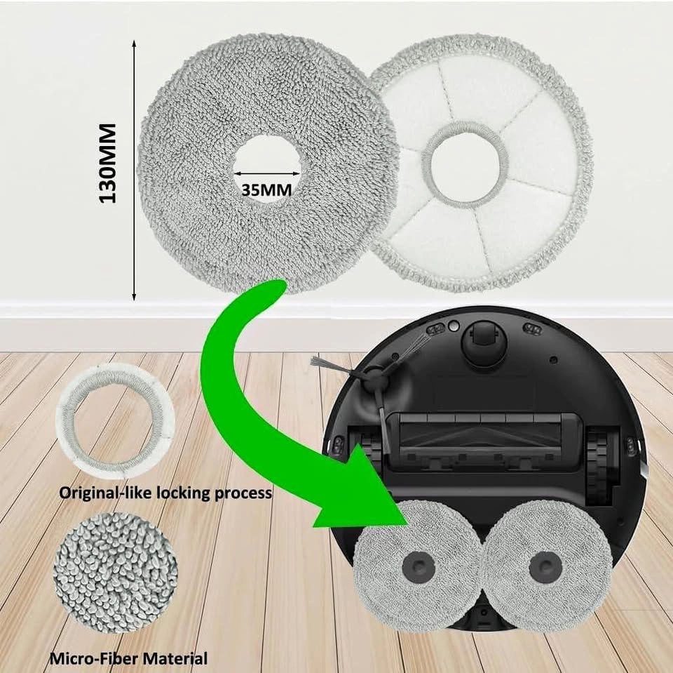 12 lingettes vadrouille de rechange Dreame, Roborock, Ecovacs...