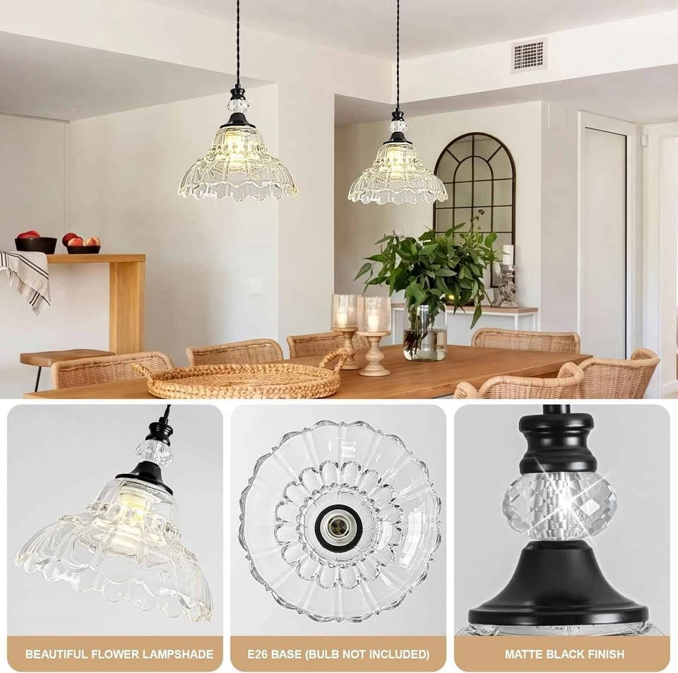 Lustre suspendu en verre floral - photo 5