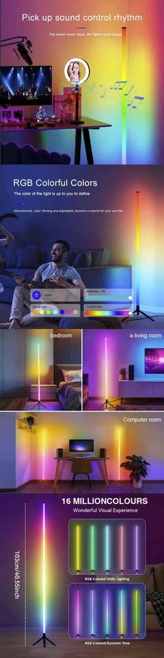 Lampe sur pied LED RGB 103 cm - photo 3