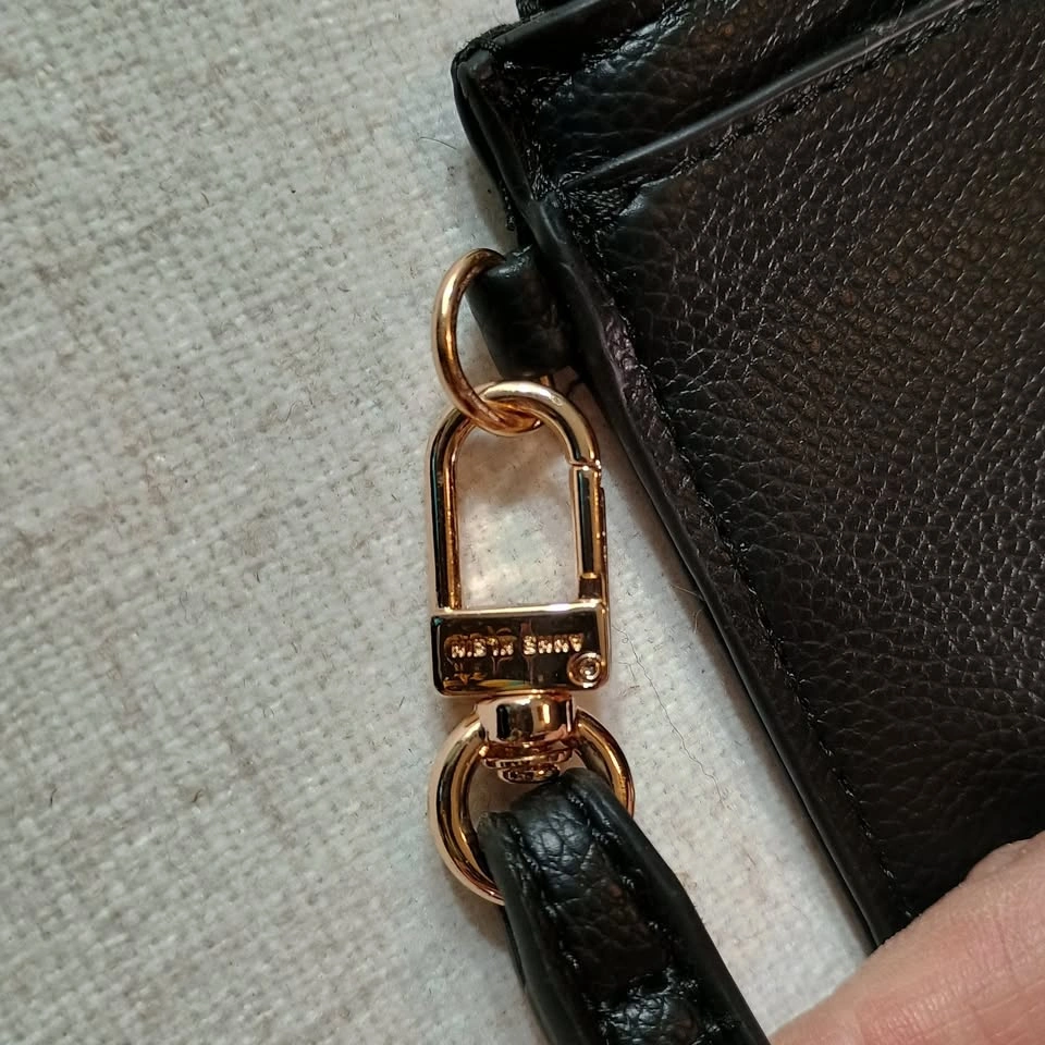 Anne Klein Black Faux Leather Wristlet Pouch Clutch Wallet - photo 2